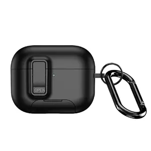 Protective PC+TPU Cover with Hook for Apple AirPods Pro 3 — dux ducis PECQ Series, Black