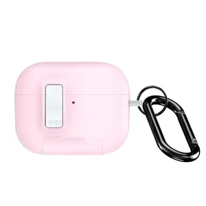 Protective PC+TPU Case with Hook for Apple AirPods Pro 3, dux ducis PECQ Series, White/Pink