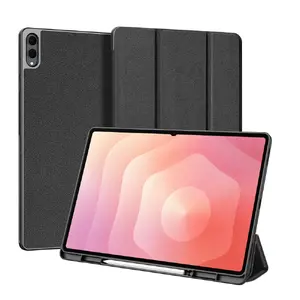 Tablet cover dux ducis Domo Series for Galaxy Tab S11 Ultra — tri-fold PU leather stand, black
