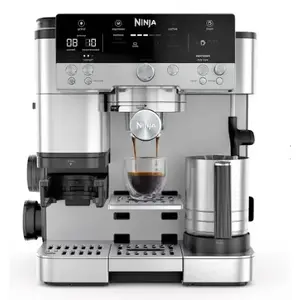 Espresso machine SharkNinja ES601EU semi‑automatic with built‑in grinder, 2 L water tank, 1650 W, single‑cup output, black/stainless steel