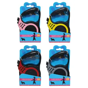 Leash for dogs BESK automatic 5 m, mixed colors
