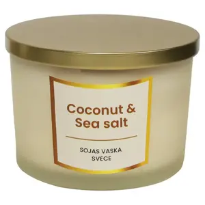 Sojas vaska svece ArtFlow 400 g — Aromāts Kokoss un Jūras sāls