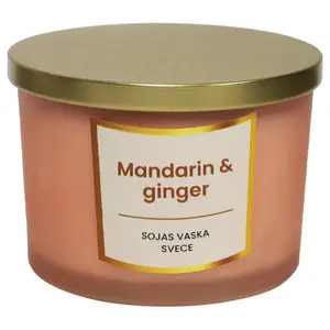 Sojas vaska svece 400 g, ArtFlow — mandarīna un ingvera aromāts