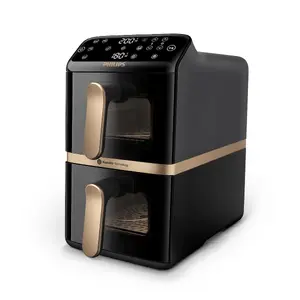 Philips 4000 Series NA462/70 Dual Stack Karstā gaisa friteris 10L 2750W Melns ar skārienvadību
