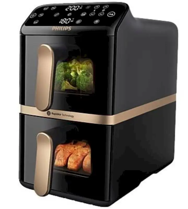 Philips 4000 Series Dual Stack Karstā gaisa friteris 10L Melns Photo 8