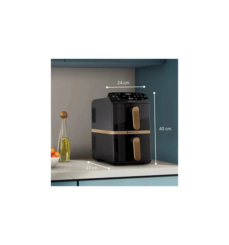 Philips 4000 Series Dual Stack Karstā gaisa friteris 10L Melns Photo 10