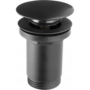 Слив для ванны FERRO S285B-BL-B большой Rotondo с klik-klak пробкой G5/4 без перелива черный