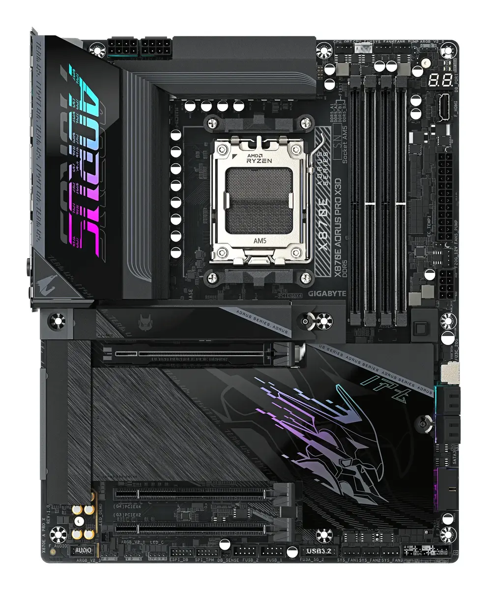 GIGABYTE X870E AORUS PRO X3D ATX mātesplate Photo 2