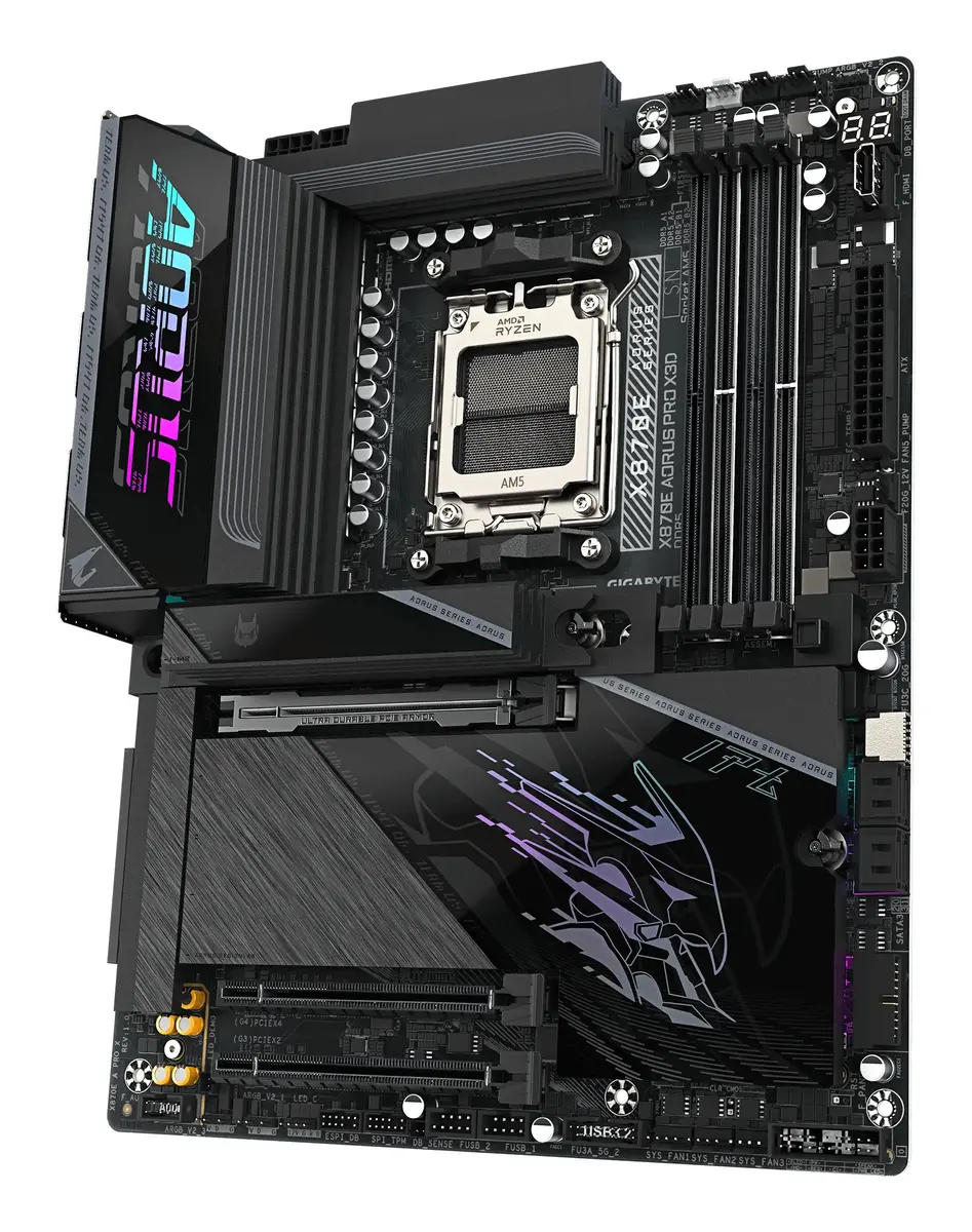 GIGABYTE X870E AORUS PRO X3D ATX mātesplate Photo 4
