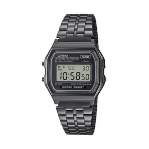 Rokaspulkstenis CASIO A158WETB-1AEF — vīriešu, sveķu korpuss, melns, 33.2×8.2×36.8 mm, 7 gadu baterija