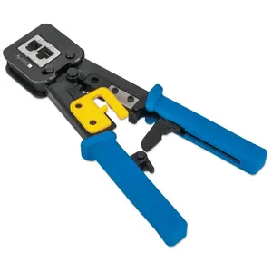 Cable crimper tool TECHLY IWP-HT 310UT — combination crimping pliers, 220×106×22 mm, black/blue