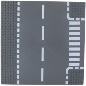 Construction Play Board for Building Blocks Lean 26×26 cm — Road with Crossing