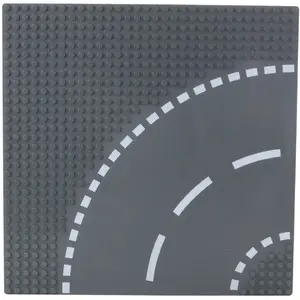 Construction Board for Building Blocks LEANToys road curve 26x26 cm