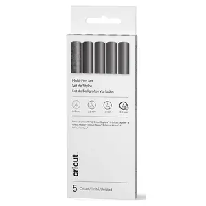 Cricut Ballpoint Pen Multi Set — 5 black round ballpoint pens in paper box
