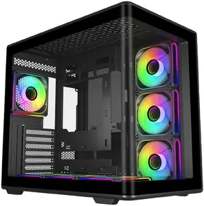 PC Case Cooler Master Elite 600 Midi Tower Black with Tempered Glass, supports ATX/Micro-ITX, 3x120mm side + 1x120mm rear fans, 2x3.5" + 2x2.5" bays