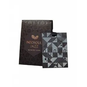 Scented card ODORO Bronze Patchouli Jazz 9×12×2.5 cm, black paper