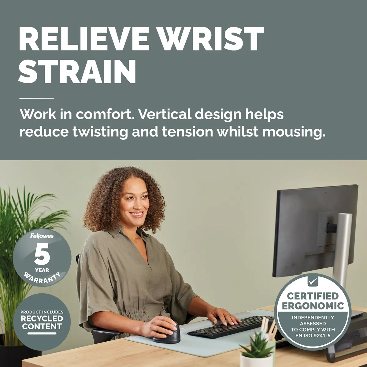 Fellowes Breyta Vertical Wireless Mouse Medium Photo 2