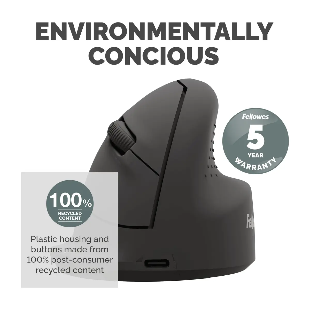 Fellowes Breyta Vertical Wireless Mouse Medium Photo 9