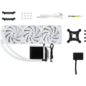 JetWorld AiO Liquid Cooler TRYX PANORAMA 360 ARGB with 3D-AMOLED Display — 360mm, White