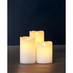Electric LED candle Frendo Sirius Home 80017 — white, battery AA, Ø 7.5 cm, pack of 3