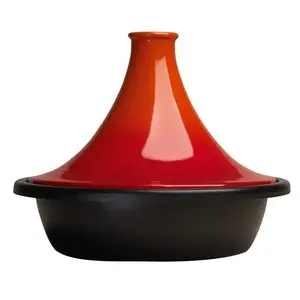 Roasting pan Le Creuset Tagine 25138310900422, cast iron, black and orange, stoneware lid
