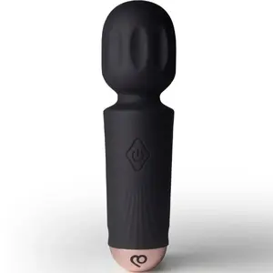 Handheld wand vibrator rocks off Mini Rechargeable Wand 16 functions Black Tulip — compact external stimulator, USB rechargeable
