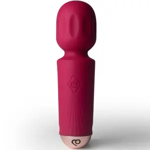 Personal vibrating mini rechargeable wand rocks off Azalea Red — 16 functions, USB-rechargeable, compact