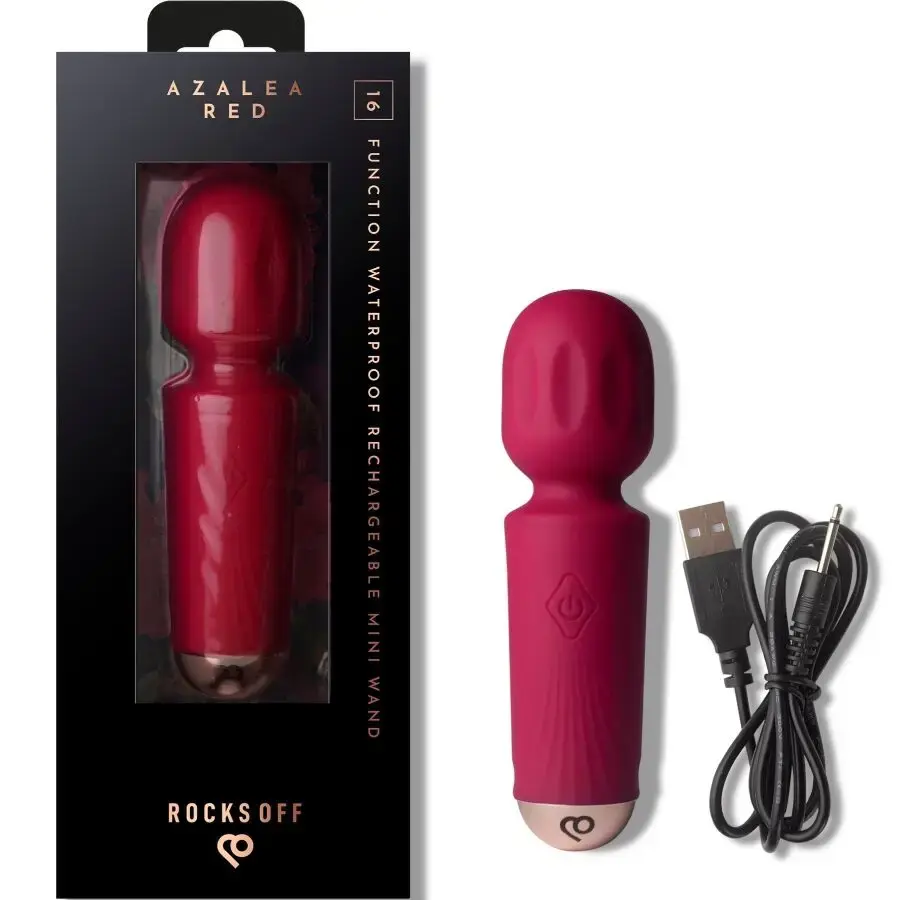 Mini rechargeable wand rocks off Azalea Red — 16 functions Photo 2