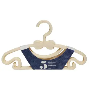 Clothes hanger set BESK 30×17 cm, plastic, 5 pieces, white