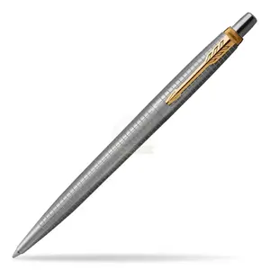 Ballpoint pen Parker Jotter Premium clip-on retractable — Gold/Silver, round housing, 1 pc
