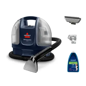 Handheld carpet cleaning machine Bissell SpotClean Mini Pro — Deep cleaning for car interior, carpets, stairs, upholstery, 3.7 m cord, 1.3 m hose, Black/Blue