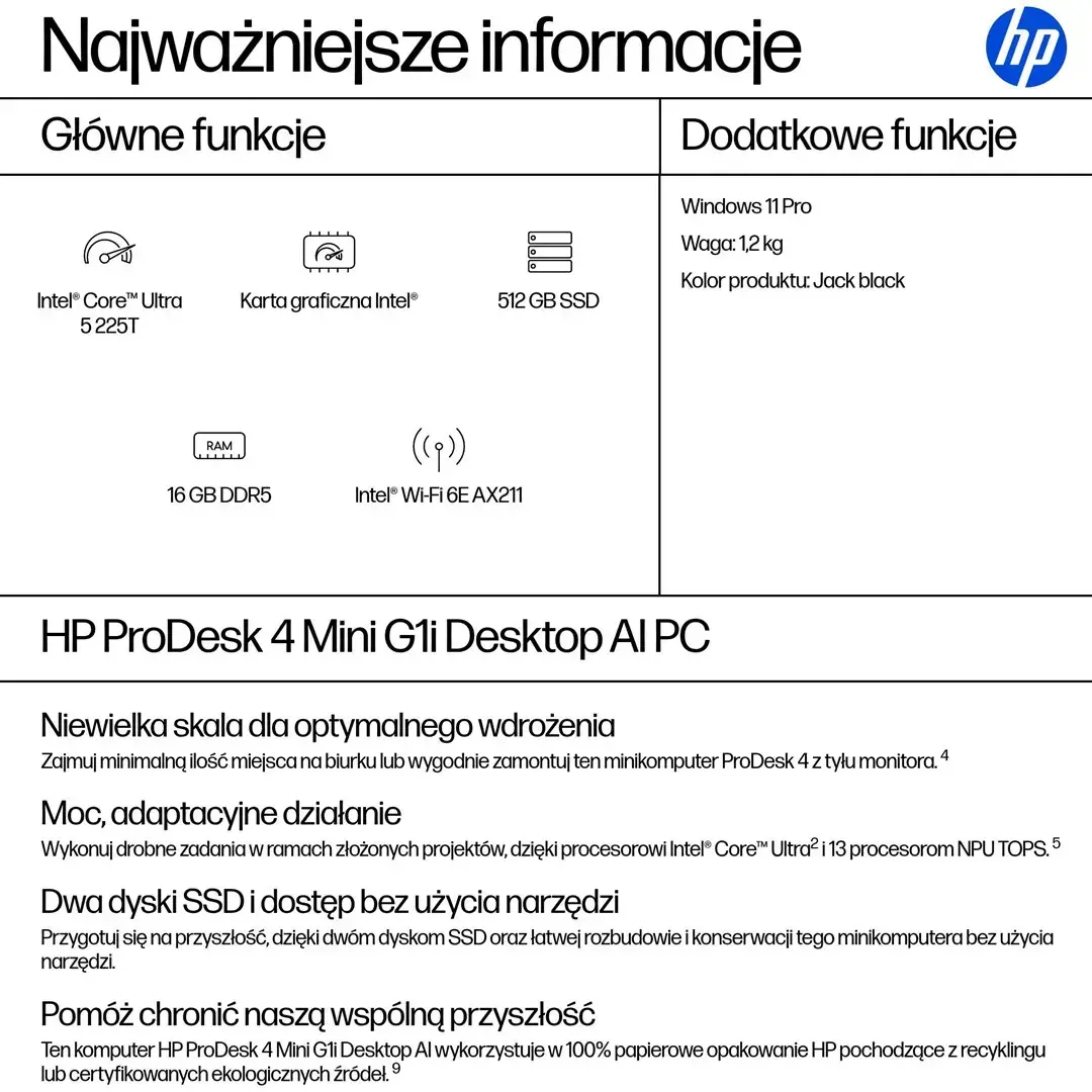 HP ProDesk 4 Mini G1i Ultra 5 Mini PC Photo 3