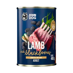 Dry dog food john dog BERRY Adult — lamb with blackberries, 800 g, complete feed, 10% protein, 8% fat