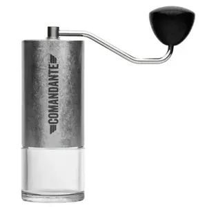 Manual coffee grinder COMANDANTE C40 MK4 Lab Series Tigershark Stone Washed — stepped stainless steel burr, 61 mm, 740 g