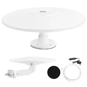Āra omni-direkciju aktīvā DVB-T/T2 HEVC antena MACLEAN MCTV-103, 12 V, balta, 174–230 & 470–698 MHz