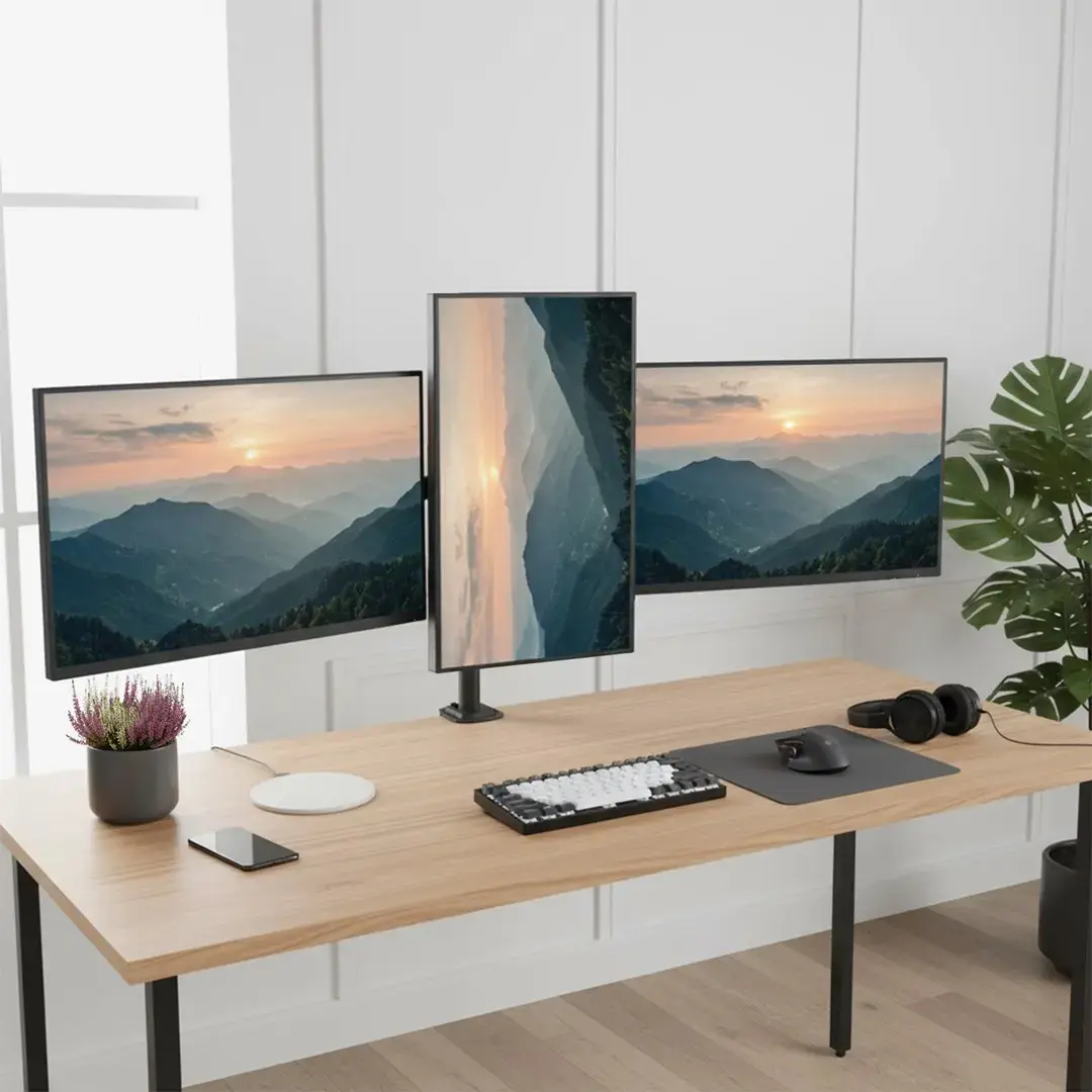 Monitoru stiprinājums MACLEAN MC-137 — priekš 3 monitoriem 17"–27" Photo 3