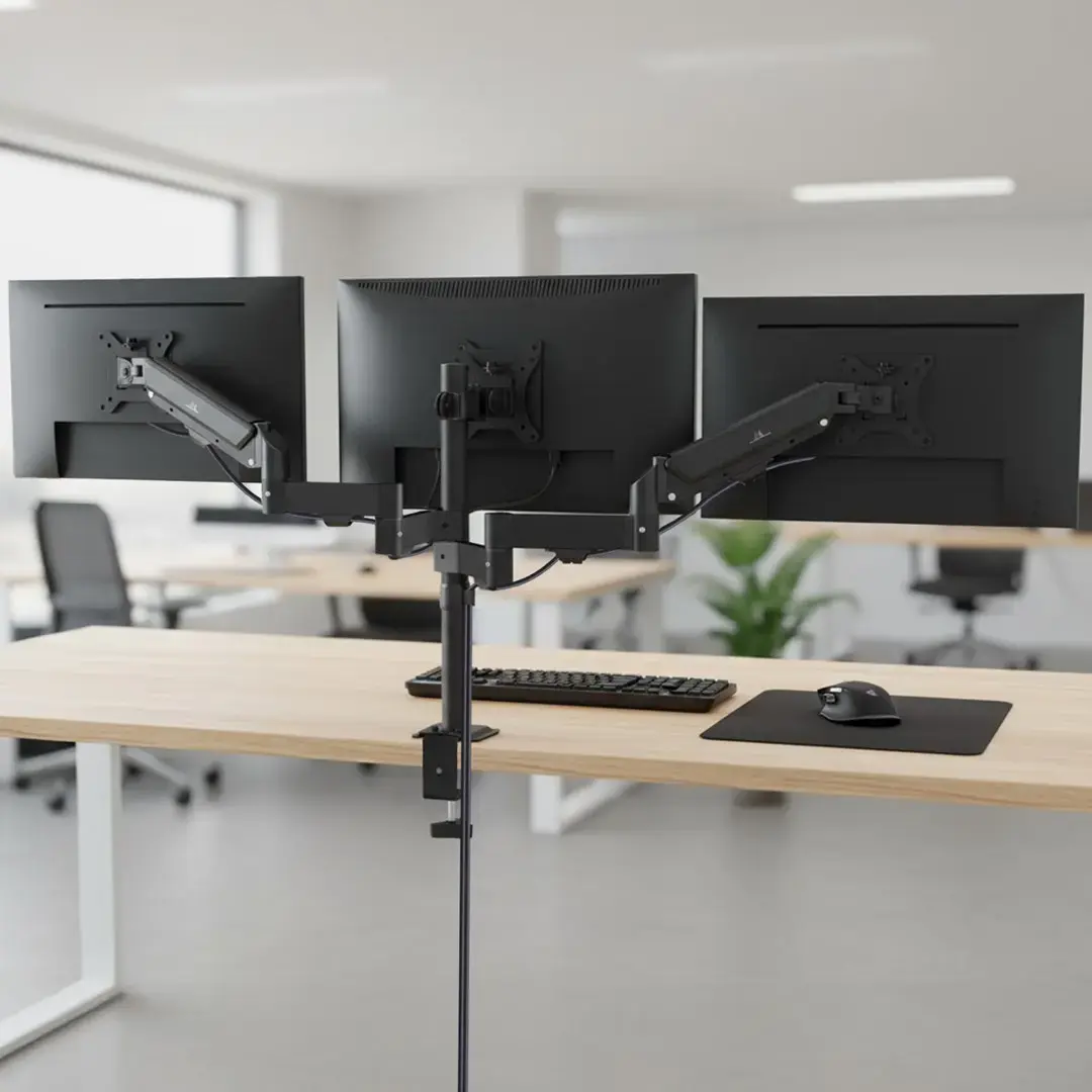 Monitoru stiprinājums MACLEAN MC-137 — priekš 3 monitoriem 17"–27" Photo 4