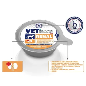 Wet veterinary renal cat food Vet Response 85 g pouch — chicken, for adult cats, kidney support, protein 7.5%, fat 8.5%