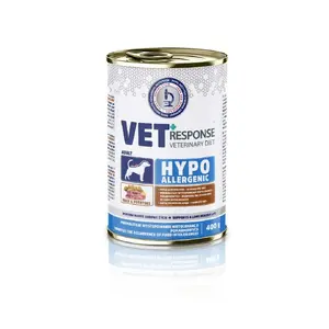 Wet dog food Vet Response Hypoallergenic Duck 400 g — complete adult diet, 8% protein, 5% fat, gluten- and soy-free