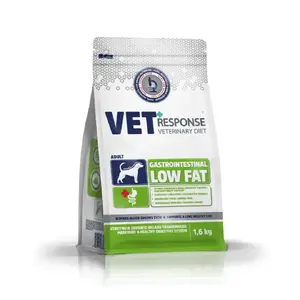 Dry dog food Vet Response GASTRO LOW FAT 1.6 kg — dietetic dry kibble, turkey, 21% protein, 8% fat