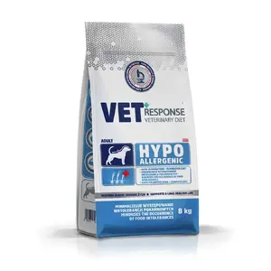 Dry dog food Vet Response VET HYPPOALERGENIC 8 kg — hypoallergenic adult formula, beef, protein 21%, fat 16%, gluten‑free