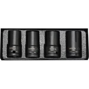 Bolt remover set YATO YT-06030 — 4-piece carbon steel extractor set in metal case, black