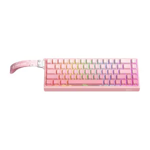 Проводная игровая клавиатура Onikuma G69 — розовая, USB-подключение, полноразмерная