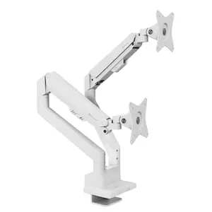 Monitor desk mount Arozzi AZ-ALZARE-NEO-DUO-WT for 2 screens, up to 81.3 cm (32"), 18 kg total, VESA 75x75–100x100, white