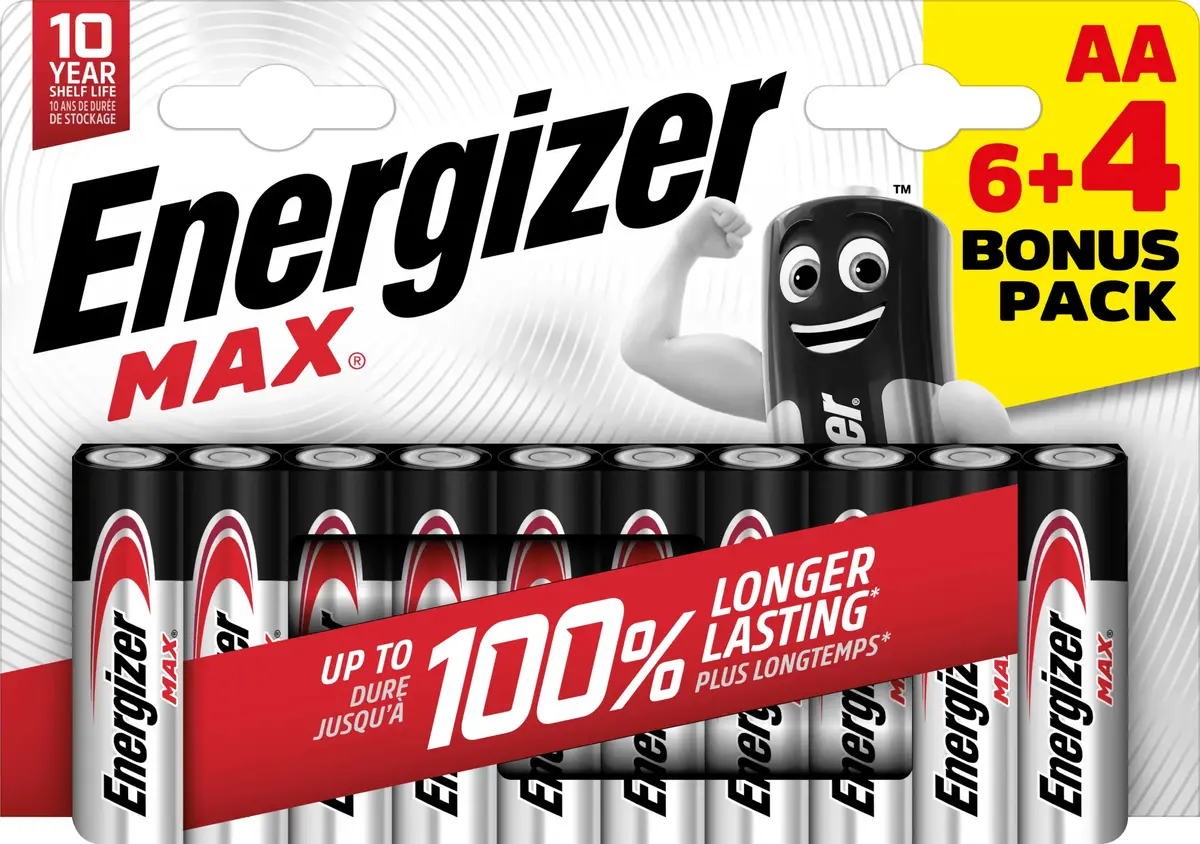Sārmainās AA baterijas Energizer Max (10