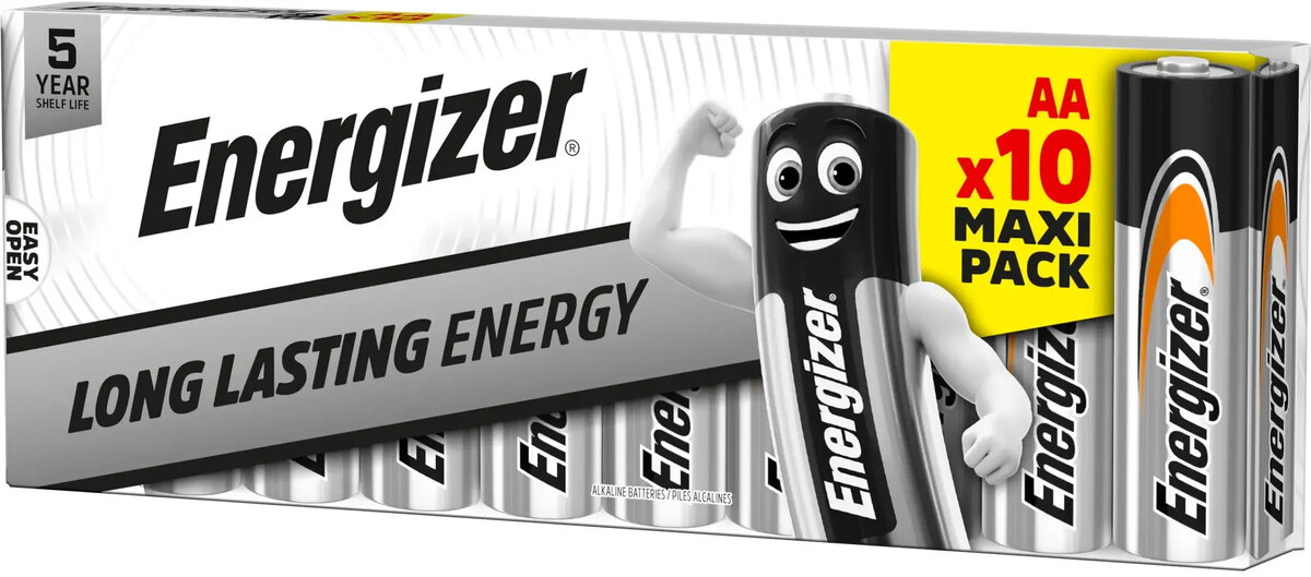Alkalīnās baterijas Energizer Everyday AA iepakojumā