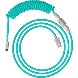 USB-C coiled cable by HyperX, light green/white, 1.37 m, pack of 2