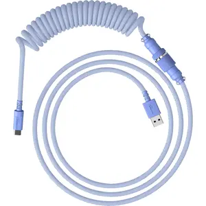 USB-C coiled cable by HyperX, light purple, 1.37 m, pack of 2