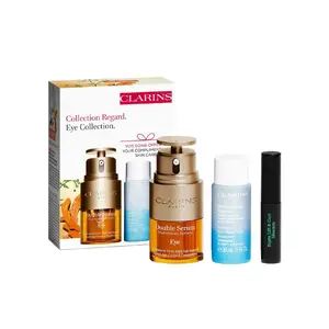 Eye serum value pack Clarins Double Serum Eye Cross — 3-piece gift box for ageing skin, anti-ageing and nourishing care