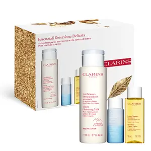 Skincare set Clarins Moisturizing Cleansing Essentials — 3-piece gift box, universal skin, cleansing/moisturizing/nourishing
